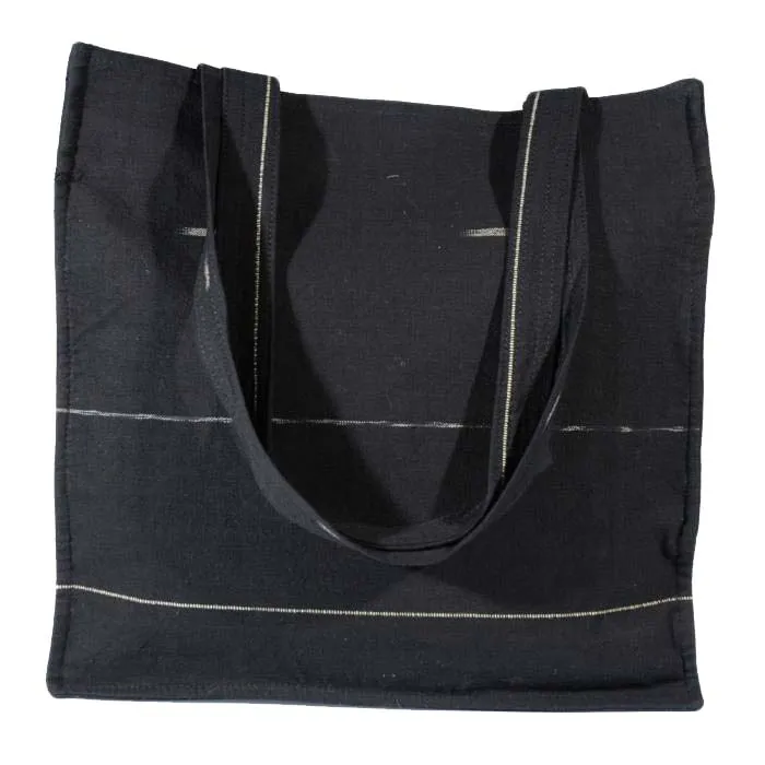 ---Borsa Thailandese Nera in Cotone--