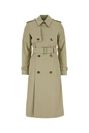 Beige polyester blend trench coat    