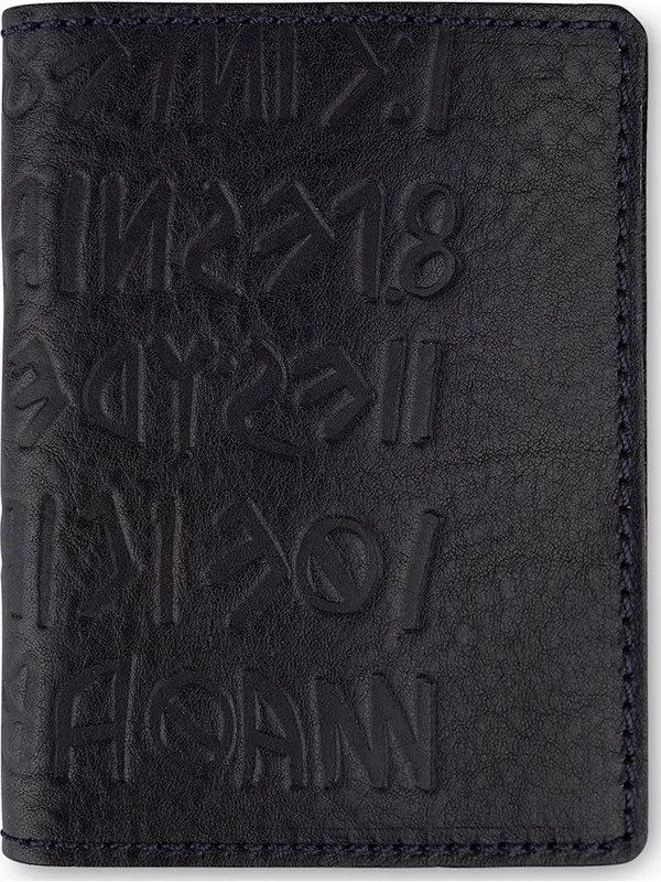 Blue Leather Credit Card Holder with Banknote Clip