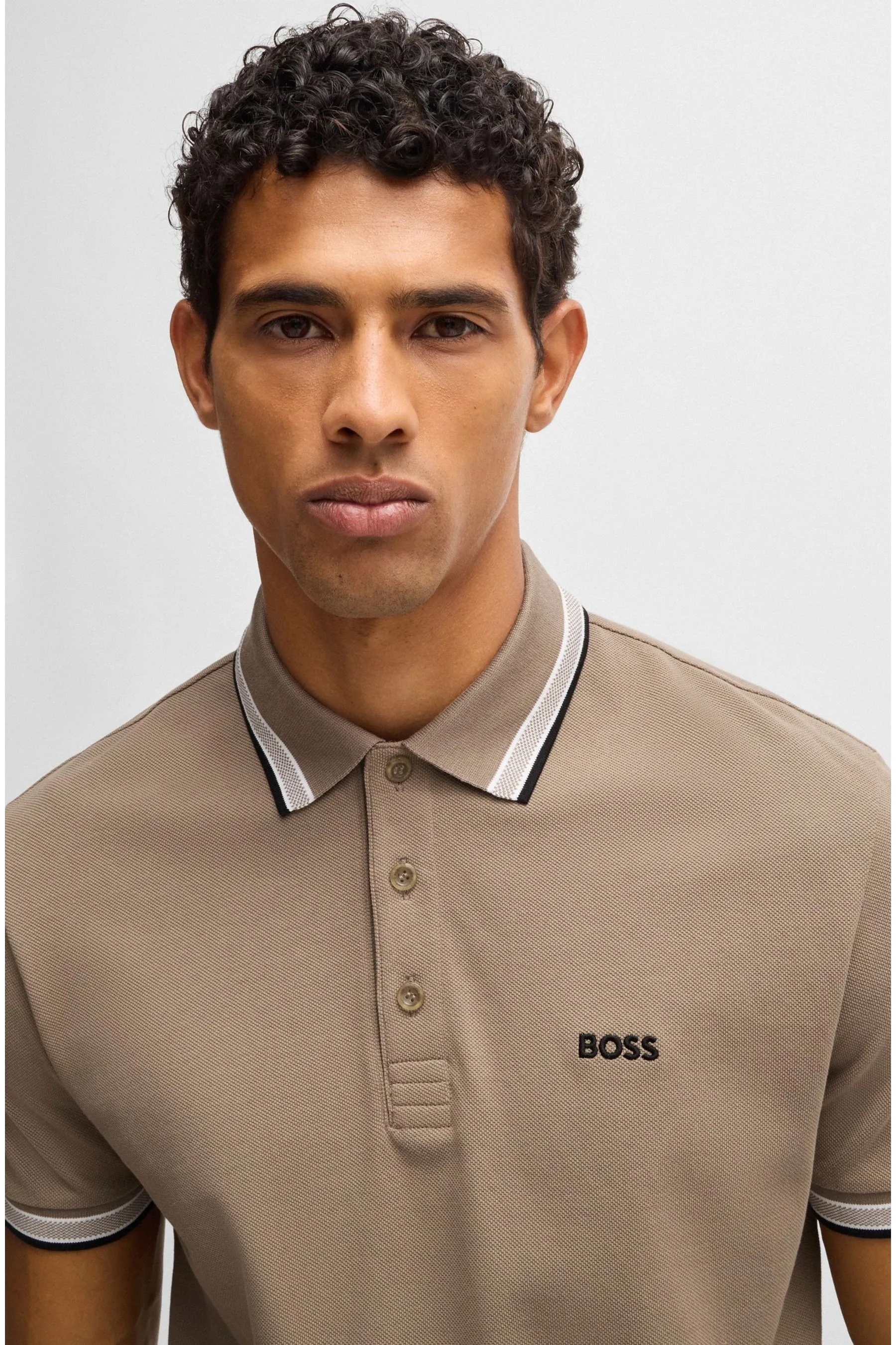 BOSS BOSS Cotton Piqué Contrast Logo Paddy Polo Shirt    