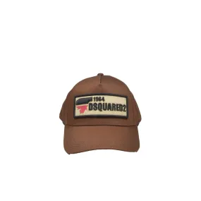 Cappello D2 1964 in cotone marrone con ricamo Dsquared2 Junior