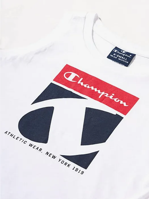 Champion boy's outfit Legacy Graphic Tank Top + Bermuda 306318 WW001 WHT white-navy