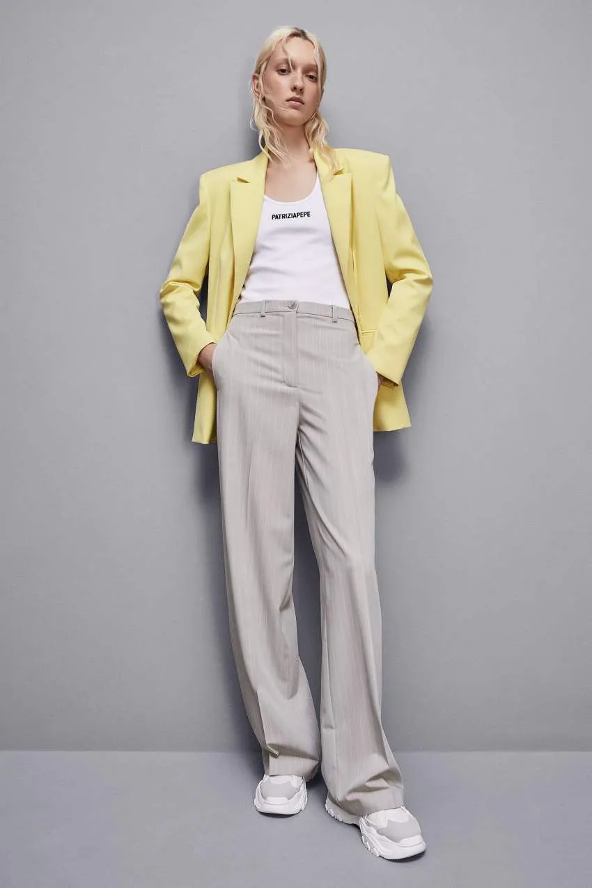 Ein-Knopf-Blazer aus Flanell