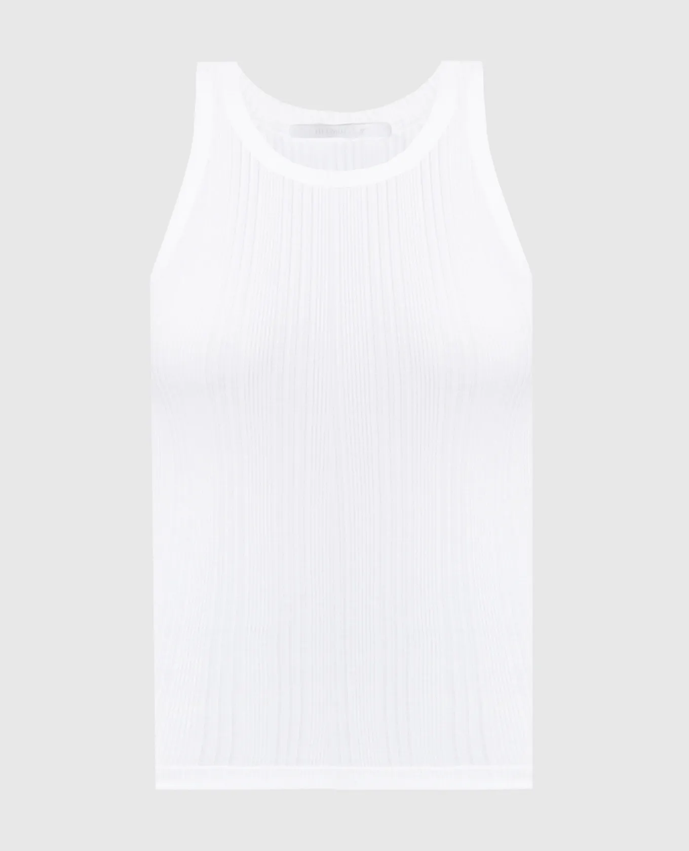 Helmut Lang Top bianco con una cicatrice N04HW508