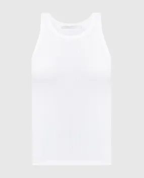 Helmut Lang Top bianco con una cicatrice N04HW508