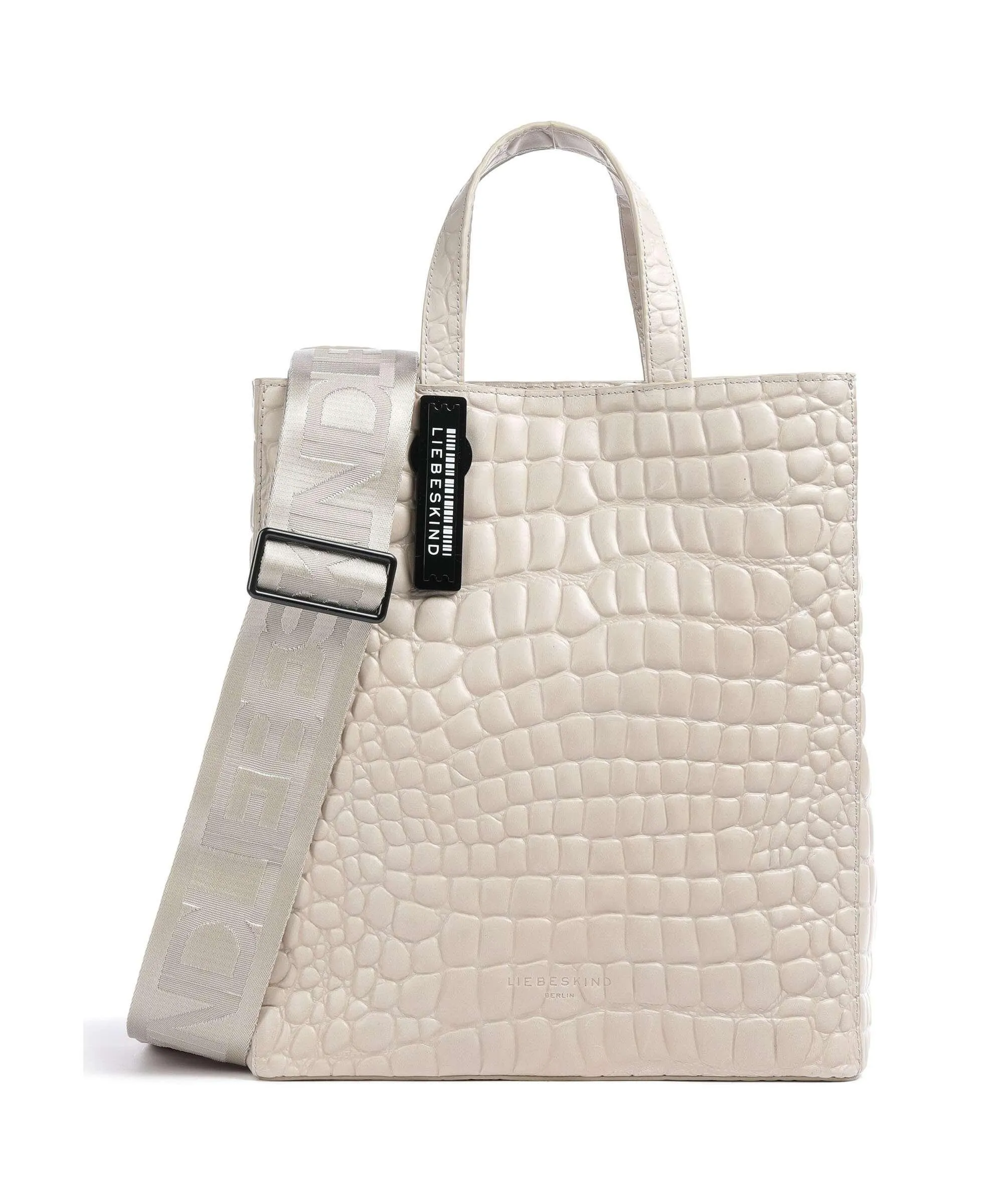  Liebeskind Paper Bag Waxy Croco M Borsa a mano pelle in rilievo beige  