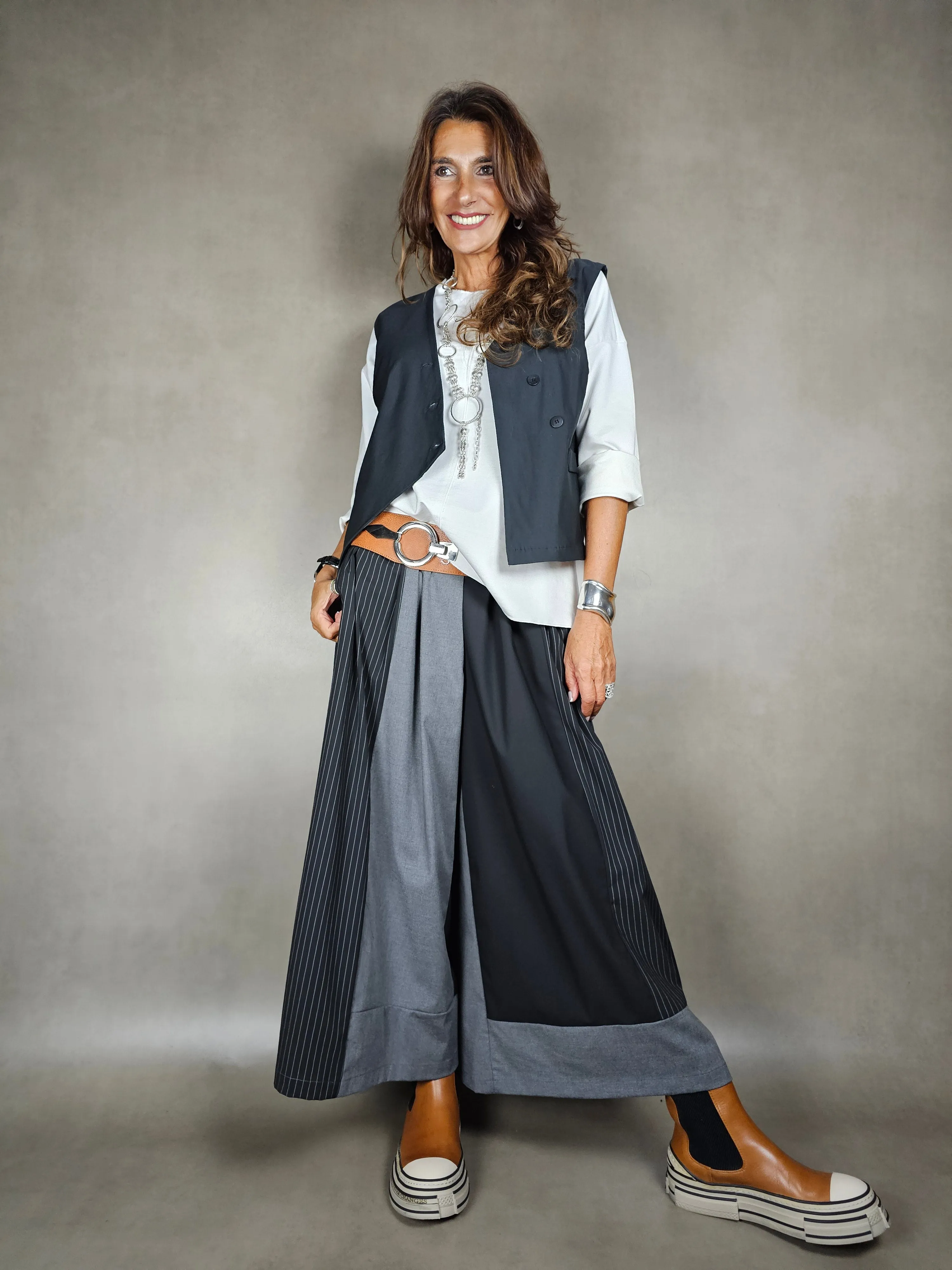 pantalone palazzo patchwork 64pl33vi3ea