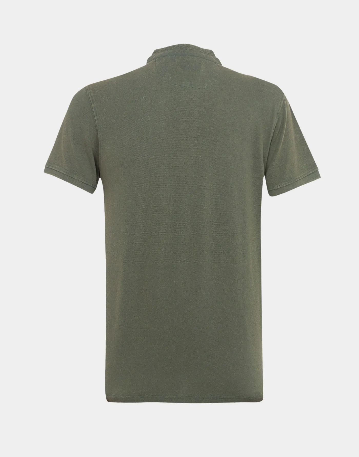 Polo Coreana in Piquet di Cotone lavaggio Stone-Wash