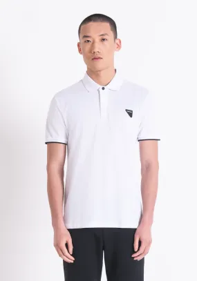 POLO REGULAR FIT IN PIQUET MERCERIZZATO CON PATCH LOGATA