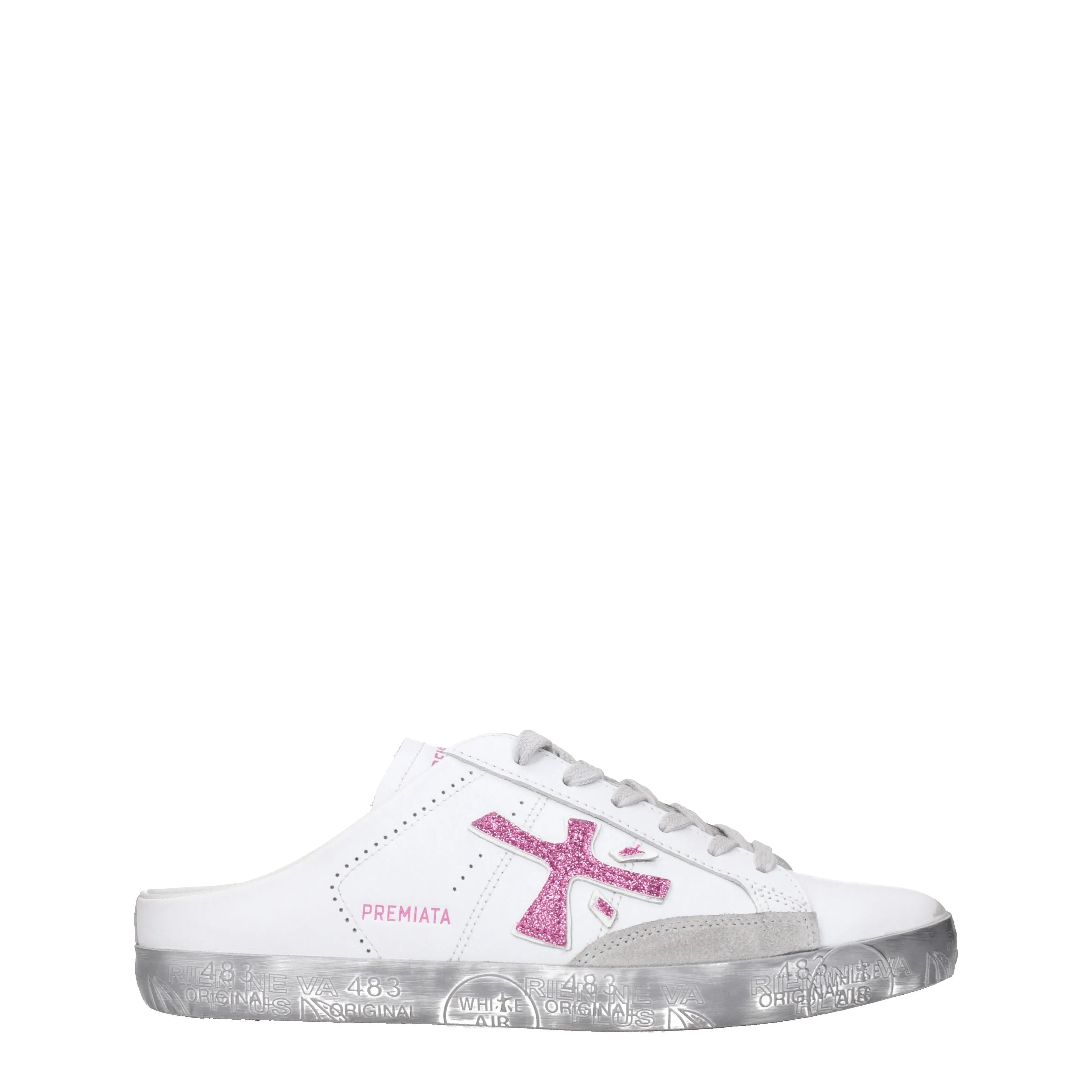 Premiata Sneakers Stevendf Donna Pelle Bianco/Rosa