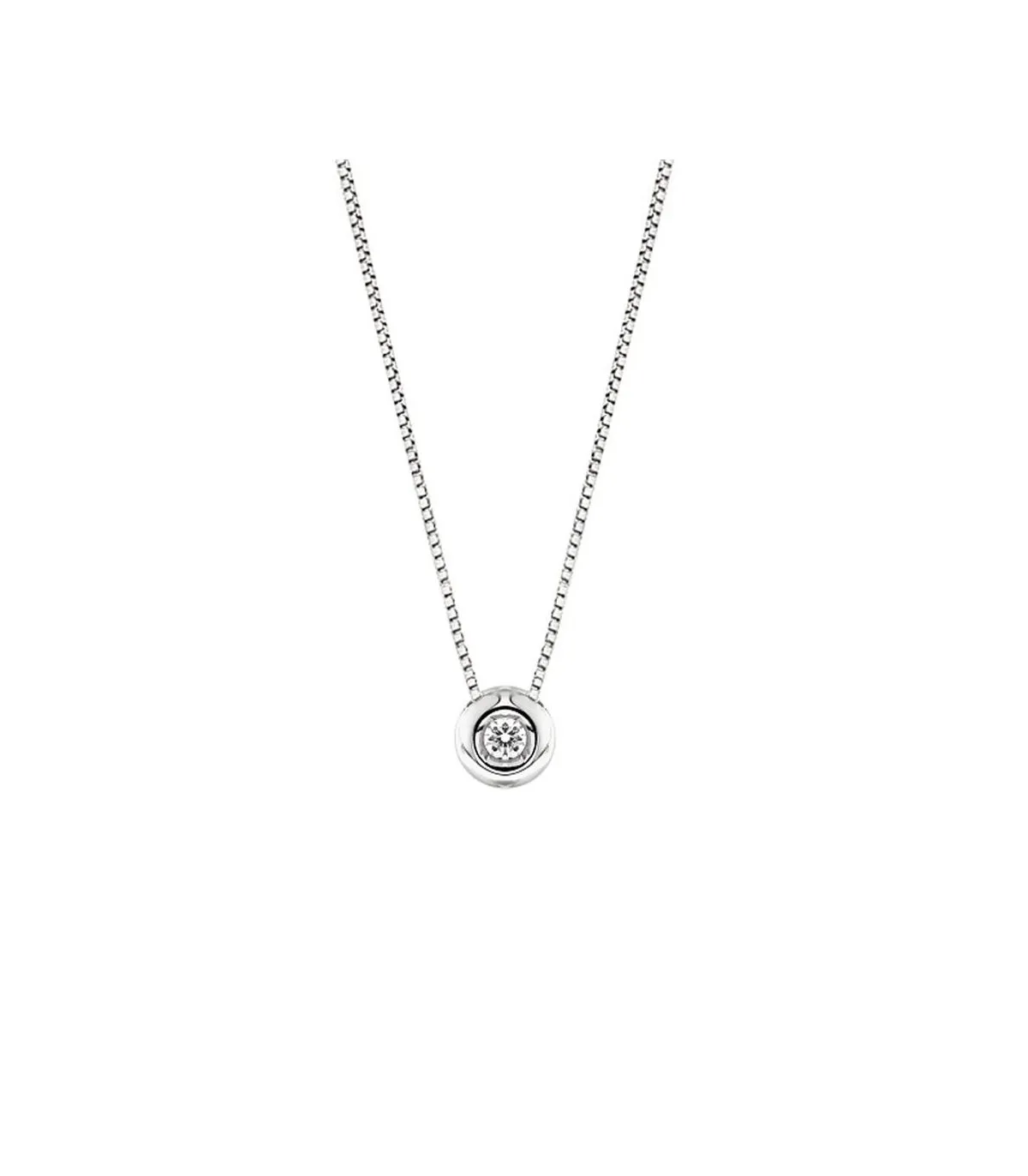 Raggi Girocollo Cipollino Diamante 0,05ct F VS Oro Bianco 18kt