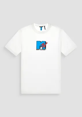 T-SHIRT MTV REGULAR FIT IN JERSEY CON LOGO GOMMATO