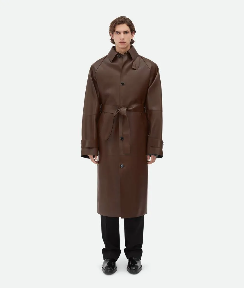 Trench in pelle doppiata 