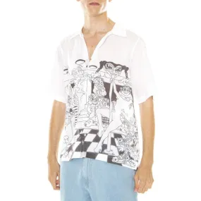 Usual M' Strip Club Shirt White - Camica Maniche Corte Uomo Bianca / Multicolore    