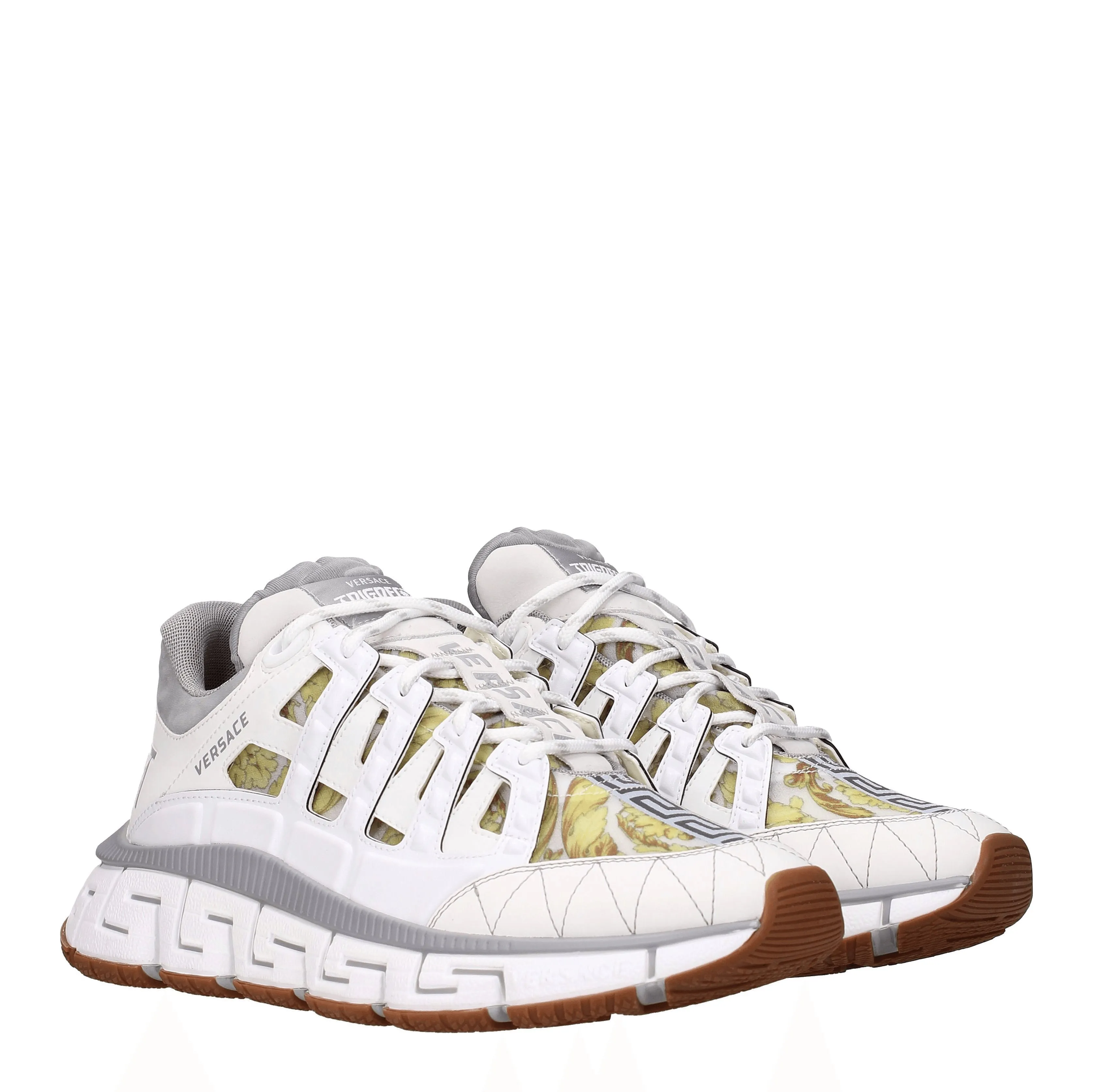 Versace Sneakers Trigreca Uomo Pelle Bianco/Grigio