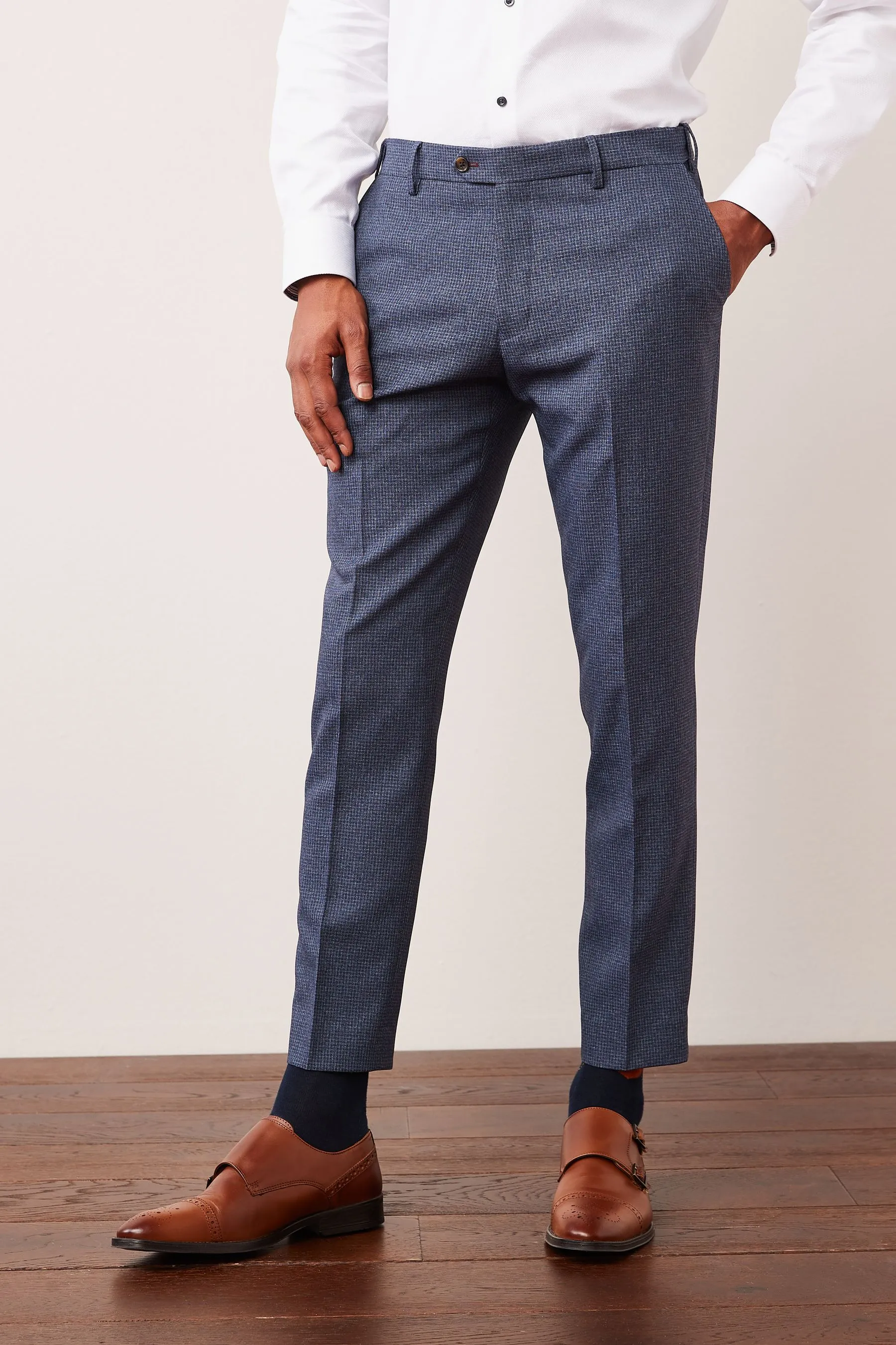 Vestibilità attillata - Puppytooth Fabric Suit: Pantaloni