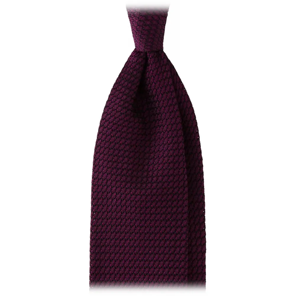 Viola Milano - Cravatta Sfoderata Grenadine Garza Grossa - Mescolare Viola - Handmade in Italy - Luxury Exclusive Collection