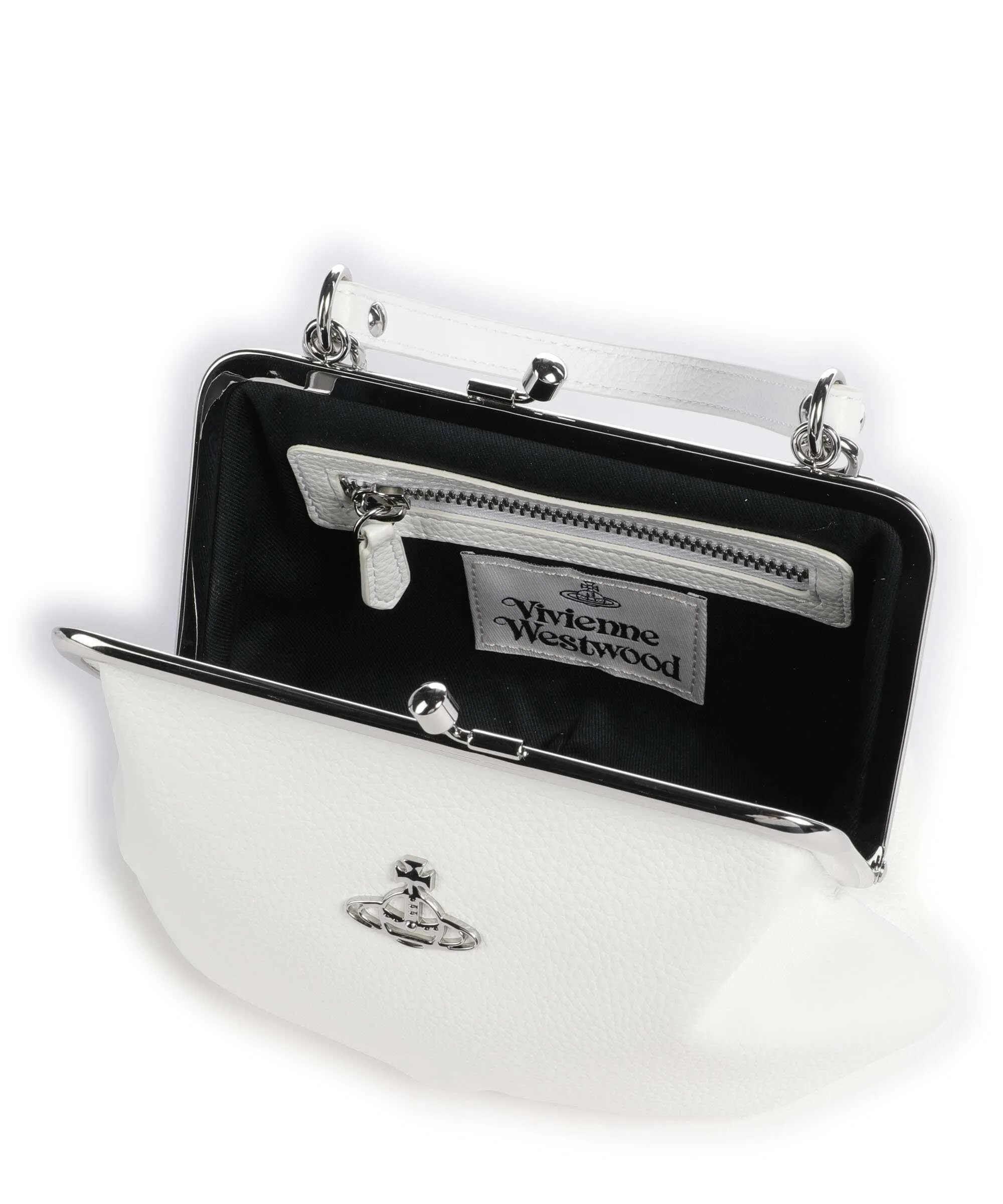  Vivienne Westwood Granny Re-Vegan Frame Borsa a tracolla poliuretano riciclato bianco  