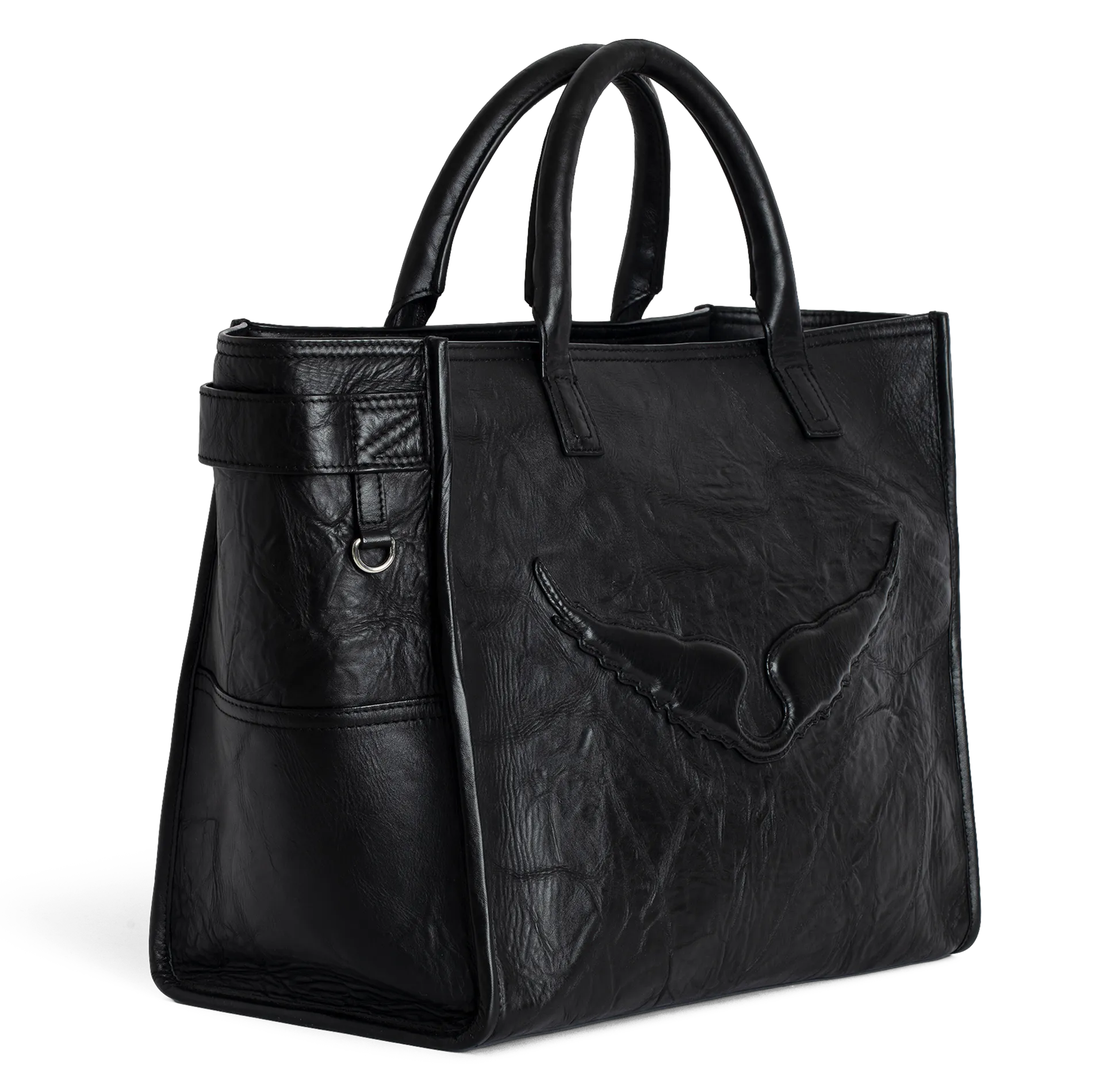  ZADIG&VOLTAIRE   ANGEL - Borsa shopper in pelle effetto stropicciato | Nero